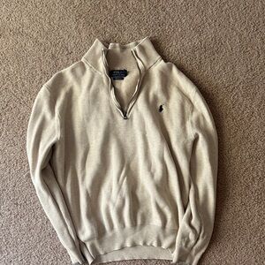 Polo by Ralph Lauren Men's Half-Zip Sweater in Cream